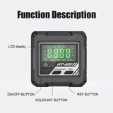 3-in-1 Digital Angle Gauge Inclinometer Level Tool Inclinometer Level Magnetic Base for Hands-Free Operation Woodworking Tools