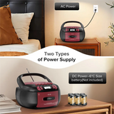 Boombox CD Player Portable Cassette AM FM Radio Bluetooth Speakers AUX USB MP3 Plays With Remote Control