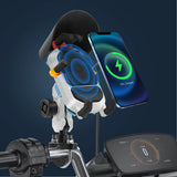 15W Wireless Charging Mobile Phone Bracket 360 Degree Rotating Motorbike Phone Support Shockproof Phone Navigation Bracket