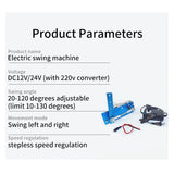 Dc 12V 24V Degree Gear Motor Automatic Wobbler Machine 20-120 Degree Reciprocating Rocking Motor Swing Angle Adjustable 20-120 °