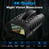 Rangefinder Built-in 3.2 Inch Big Screen 4K Digital Night Vision Binoculars Infrared 8x Zoom 4 Color Effect Hunting Camera