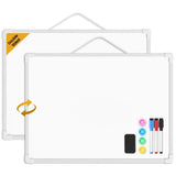 with 3 Markers & 4 Magnets Dry Erase Board 16" X 12" Double-Sided Whiteboard Wall Mounted Magnetic Graffiti Drawing Board