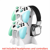 Gaming Setup Double-layer Gaming Controller Stand Acrylic Sturdy Desktop Organizer Headphone Stand for PS5/PS4/Xbox/Switch