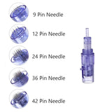 10pcs Hydra Needle Derma Stamp 9/12/24/36/42 Pin 3d 5d Nano Facial Meso Injector Pen Microneedle Cartridge With Syringe Tube