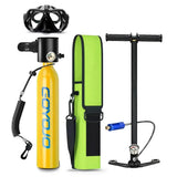 Mini Diving Cylinder 0.5L Scuba Diving Gear Set with Diving Mask Oxygen Bottles Hand Pump For Scuba Diving Underwater Breathe