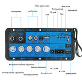 Bluetooth Car Amplifier Board With Reverb Dual MIC Input Optical Fiber USB/TF/FM Support-P60-OP Model