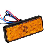 Universal Motorcycle Scooter Moped Rectangle LED Reflector Tail Brake Light Stop Lamp