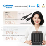 4-bay 10Gb External Hard Drive Enclosure (DAS), Plug and Play, Supports SATA Hard Drives, D4-USB-10G