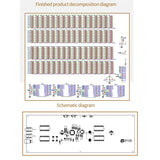 E-Easy To Use-LED Music Spectrum Display DIY Kit 16X32 Rhythm Light Clock 8 Kinds Spectrum Mode SMD Soldering Display Light, Blu