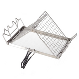 Stainless Steel Toaster Rack Folding Bread Heaters Camping Adventure Bread Toaster Tray Adjusted Steel Folding Grill