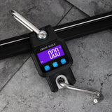 300KG/660LB Black Digital Electronic Hanging Crane Scale Stainless Steel+ABS 29*7.5*4cm with Backlight Display Unit Switch Data