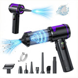 4-in-1 Car Vacuum Cleaner – 17000Pa Strong Suction, Cordless Handheld with Blow LED Lamp, USB-C Fast, Home-Car Universal