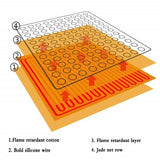 Far Infrared Jade Heating Pad Tourmaline Mat with Hot Stones & Timer Warming Mat for Back Pain, Large Heated Mat for Bed, Sofa,