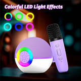 Mini Karaoke Machine With 2 Mic, Portable Bluetooth Microphone Song  With LED Light,Chritmas Birthday Gift For Kids