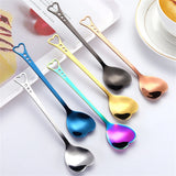 30pcs Heart Shaped Stainless Steel Teaspoons Coffee Spoon