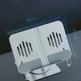 Adjustable 360° Rotatable Metal Book Stand for Reading/Laptop/Art, 10KG Heavy-Duty, 34.5cm Wide Panel, Ergonomic Design