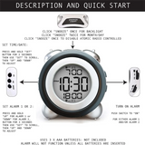 Digital Alarm Clock,Time Date Display Twin Bell Very Loud for Heavy Sleepers Dual Alarm Blue Backlight for Teens LZB