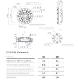 SHD-08 Mini Horizontal Harmonic Reducer Robot Joint Special Module Reducer Harmonic Transmission Reduction Ratio 50-100