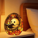 New 2Pcs Halloween Ghostly Book Lamp With Warm LED Light For Bedroom Living Room Office Desk Halloween Party Decoration
