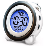 Digital Alarm Clock,Time Date Display Twin Bell Very Loud for Heavy Sleepers Dual Alarm Blue Backlight for Teens LZB
