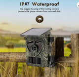 4K 60MP Wifi Solar Powered Wild Trail Camera, Photo Traps with Live View 5200mAh Li-Battery, 120 Degree Wide Angle for Hunting
