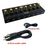 8-Channel Portable And Rechargeable Audio Mixer For Outdoor Music Events, Suitable For Instruments And Microphones