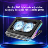 Ergonomic Dual Fan Comfort Notebook Cooler RGB Gaming Laptop Cooling Pad with Phone Holder Stock Product