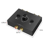 Audio Switcher Splitter Bi-Directional Audio Switcher With Mute Button 2x1 / 1x2 L / R RCA Stereo Switch Splitter