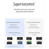 Smart Display M.2 Solid State Mobile Hard Drive Box Hard Drive Box 10GB Dual Protocol Nvme/Sata Aluminum Alloy Shell