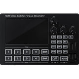 1080p 60Hz 4 Channel HDMI Video Switcher with Screen Mic Line in Mixing Audio for Camera Live Streaming Video Capture Recording