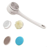 New Waterproof Body Scrubbers Electric Shower Brush Long Double Handle 4Replaceable Head For Deep Cleansing And Skin