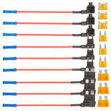 9Pack 3 Type portafusibles 1V Add-a-Circuit Fuse TAP Adapter &Fuse Kit,Fuse Holder 16 Gauge with Standard Mini Low Profile Fuse