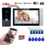 2-Wire Video Door Phone with 7inch IPS Touch Screen Smart Video Intercom System for Home 1080P Support Taya  App IC Card Unlock