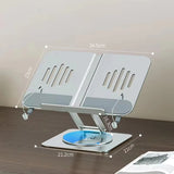 Adjustable 360° Rotatable Metal Book Stand for Reading/Laptop/Art, 10KG Heavy-Duty, 34.5cm Wide Panel, Ergonomic Design