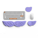 New Angel Wing Mouse Wrist Rest Set Non-Skid Ergonomic Wrist Support Silicone Memory Foam Mouse Pad for Office and Gaming