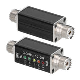 LED SWR Meter 3-30MHz Frequency Shortwave Standing Waves Indicator with 5 LEDs M Female Interface 50W Maximum Power 25x25x50mm