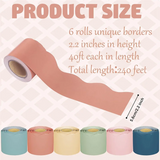 E-Easy To Use-6 Rolls Of 240 Feet Boho Bulletin Board Borders Colorful Classroom Trim Scalloped Edges Stickers