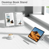 Portable Acrylic Book Stand Foldable Design Easy Use Reading Stand Angle Adjustable Cookbook Stand Desktop Organizer