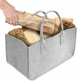 Felt Storage Bag Fireplace Wood Organizer Bags Shopping Basket Magazine Rack Firewood Pocket  Home Storage Bags Shopping Handbag