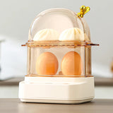 Smart Electric Egg Boiler Steamer 120W with Timing 2-Egg Capacity Mini Portable Breakfast Cooker with Automatic Power off 220V