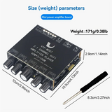 2X60w+150W Subwoofer Bluetooth 5.3 Power Amplifier Board USB Sound Card 2.1 Channel Audio Equalizer Class D Amp Module