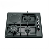 4 Burner Hybrid Cooktop - Gas & Electric, 304 Stainless Steel with Color Drip Pans, 15kW Output (OEM/ODM Wholesale)