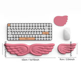 New Angel Wing Mouse Wrist Rest Set Non-Skid Ergonomic Wrist Support Silicone Memory Foam Mouse Pad for Office and Gaming