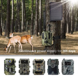 Solar Charger Kit for Cellular Trail Camera Traps, Solar Panel Powered with Type-C, USB Fast Charge, 6V, 9V, 12V, 10W, 25000mAh