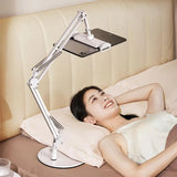 Adjustable Floor Stand for IPad/Tablet with Anti-Slip Lock & Folding Arm | Compatible 4.7-12.9" Devices | Movie/Video/Reading