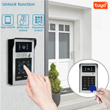 WiFi Tuya RFID Video Camera Doorbell 1080P HD Color Video Door Phone Intercom System Outdoor with  Code Keypad AccessAPP Unlock