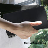 40 Pcs Canvas Zipper Pouch Bags Canvas Makeup Bags Pencil Case Blank DIY Craft Bags For Travel DIY Craft School Black