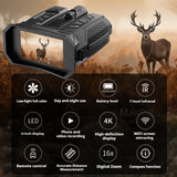 DV99 4K UHD 48MP WIFI Digital Telescope Camera Infrared Night Vision Binoculars with Rangefinder Compass Altitude Strobe Light
