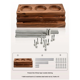 Coffee Dripper Stand Wooden Espresso Tamper Holder 3-Layer Solid Storage Rack Multi-Functional Coffee Tool Organizer