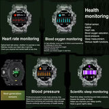 LC21 Outdoor Sports Smart Watch Men Women With LED Flashlight Compass SOS Fitness Monitor BT Calls IP68 Waterproof Smartwatch